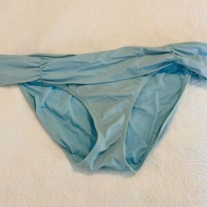 Athleta Blue Bikini Bottom with Ruched Sides and Moderate Coverage